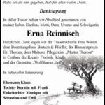 Danksagung Erna Reinnisch
