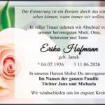 Traueranzeige Erika Hofmann, geb Janek