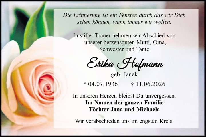 Erika Hofmann, geb Janek