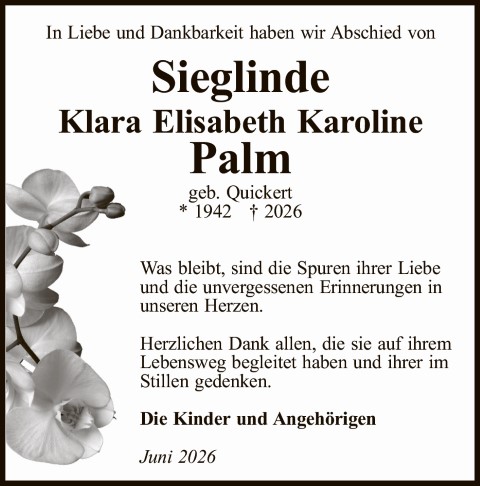 Sieglinde Palm geb.Quickert