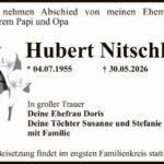 Traueranzeige Hubert Nitschke