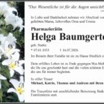 Traueranzeige Helga Baumgertel