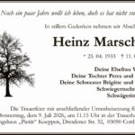 Traueranzeige Heinz Marschler