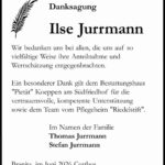 Danksagung Ilse Jurrmann