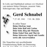 Traueranzeige Gerd Schnabel