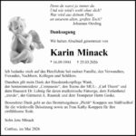 Traueranzeige Karin Minack