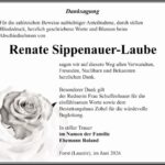 Traueranzeige Renate-Sippenauer-Laube