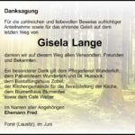 Danksagung Gisela Lange