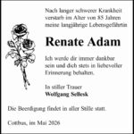 Traueranzeige Renate Adam