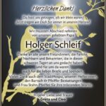 Traueranzeige Holger Schleif