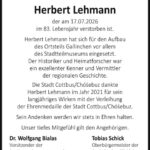 Traueranzeige Herbert Lehmann