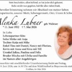 Traueranzeige Alenka Lubner, geb. Walleiser