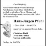 Traueranzeige Hans-Jürgen Pfuhl