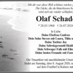Traueranzeige Olaf Schade