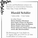 Traueranzeige Harald Schäfer