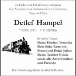 Traueranzeige Detlef Hampel