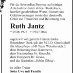Danksagung Ruth Jantz