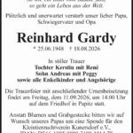 Traueranzeige Reinhard Gardy