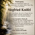 Danksagung Siegfried Knöfel