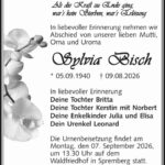Traueranzeige Sylvia Bisch