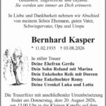 Traueranzeige Bernhard Kasper