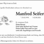 Traueranzeige Manfed Seifert