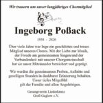Nachruf Ingeborg Poßack
