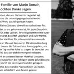 Danksagung Mario Donath