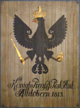 Frühes Altdöberner Postzeichen, aufgespürt im Museum für Kommunikation in Nürnberg.