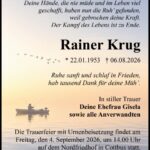 Traueranzeige Rainer Krug