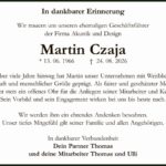 Nachruf Martin Czaja