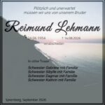 Traueranzeige Raimund Lehmann