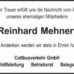 Nachruf Reinhard Mehnert