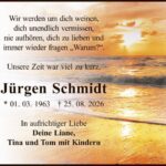 Traueranzeige Jürgen Schmidt