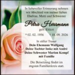 Traueranzeige Petra Herrmann, geb. Ehlert