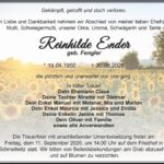 Traueranzeige Reinhilde Ender, geb. Fengler