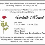Traueranzeige Liesbeth Hensel, geb. Bauer