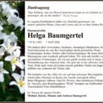 Danksagung Helga Baumgertel