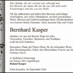 Danksagung Bernhard Kasper