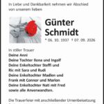 Traueranzeige Günter Schmidt