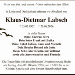 Traueranzeige Klaus-Dietmar Labsch