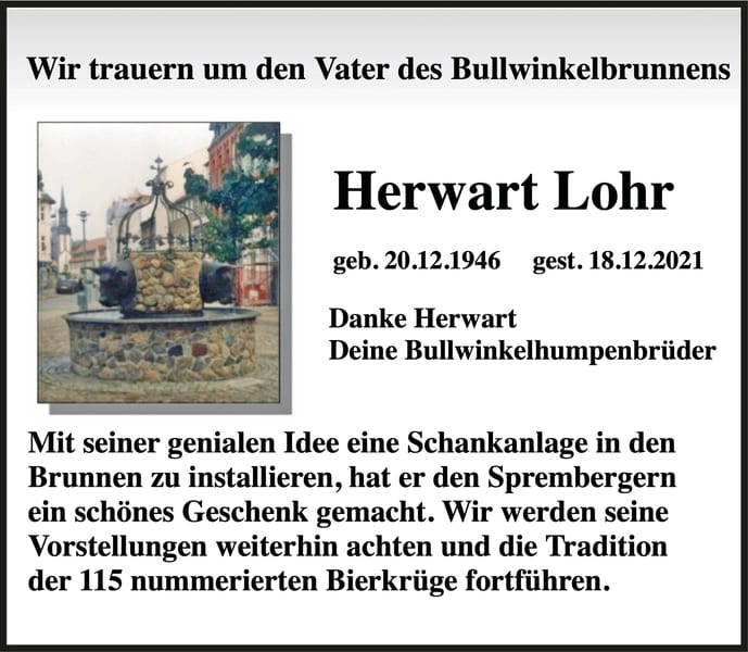 Nachruf Herwart Lohr