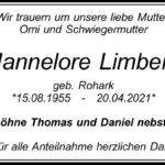 Traueranzeige Hannelore Limberg, geb. Rohark