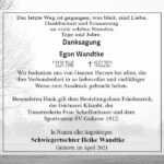 Danksagung Egon Wandtke