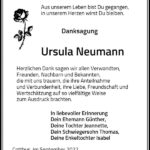 Danksagung Ursula Neumann