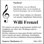 Nachruf Willi Frenzel