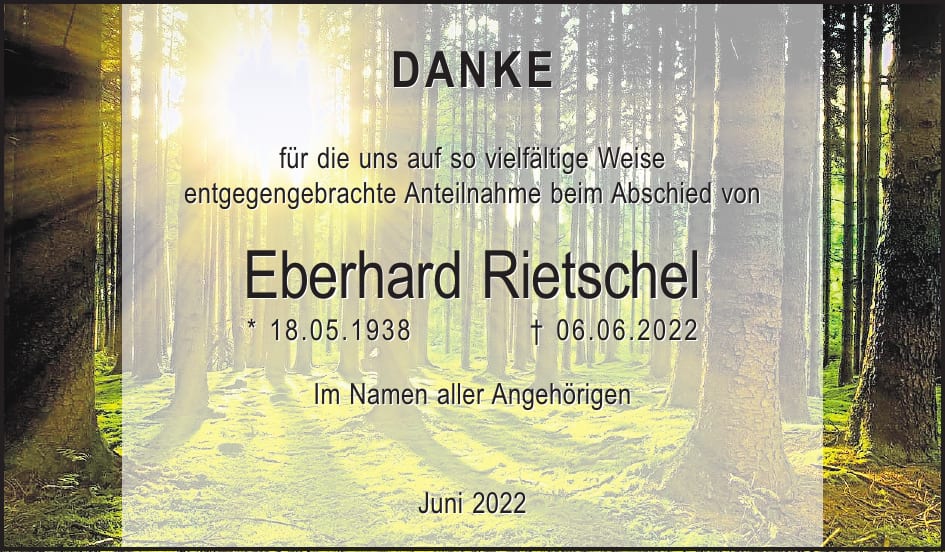 Danksagung Eberhard Rietschel