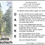 Danksagung Jens Paulisch