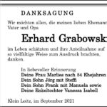 Danksagung Erhard Grabowski