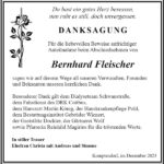Danksagung Bernhard Fleischer
